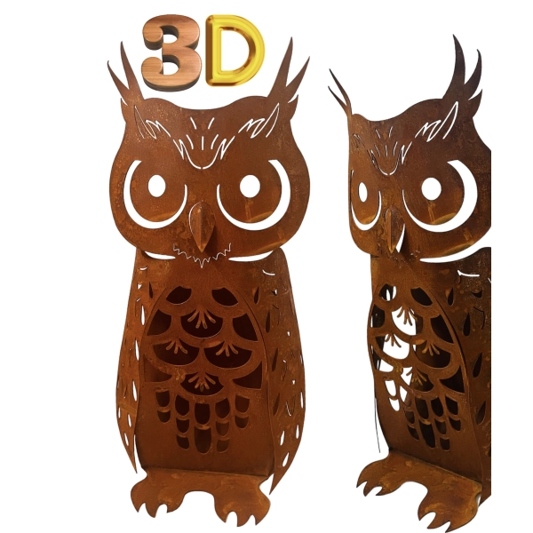Piękna Sowa 3D 40cm dekoracja figurka rzeźba ogród ozdoba doniczka taras